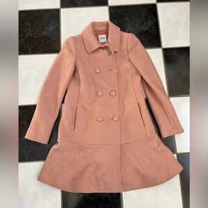 NWT 100% AUTH Moschino Cheap & Chic Wool Peplum Coat In Coral Sz 8
